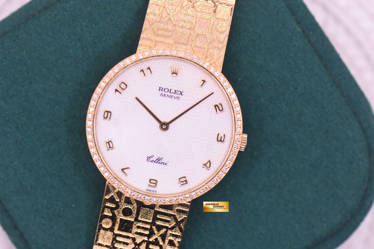 ROLEX CELLINI DIAMONDS JUBILEE 32mm YELLOW GOLD IN BRACELET MANUAL 5134/8 (UNPOLISHED-RARE)