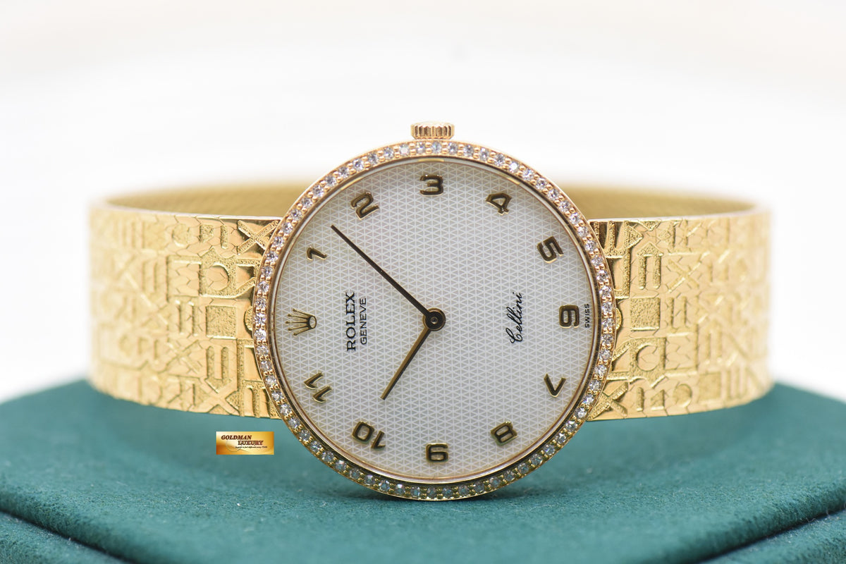 ROLEX CELLINI DIAMONDS JUBILEE 32mm YELLOW GOLD IN BRACELET MANUAL 5134/8 (UNPOLISHED-RARE)