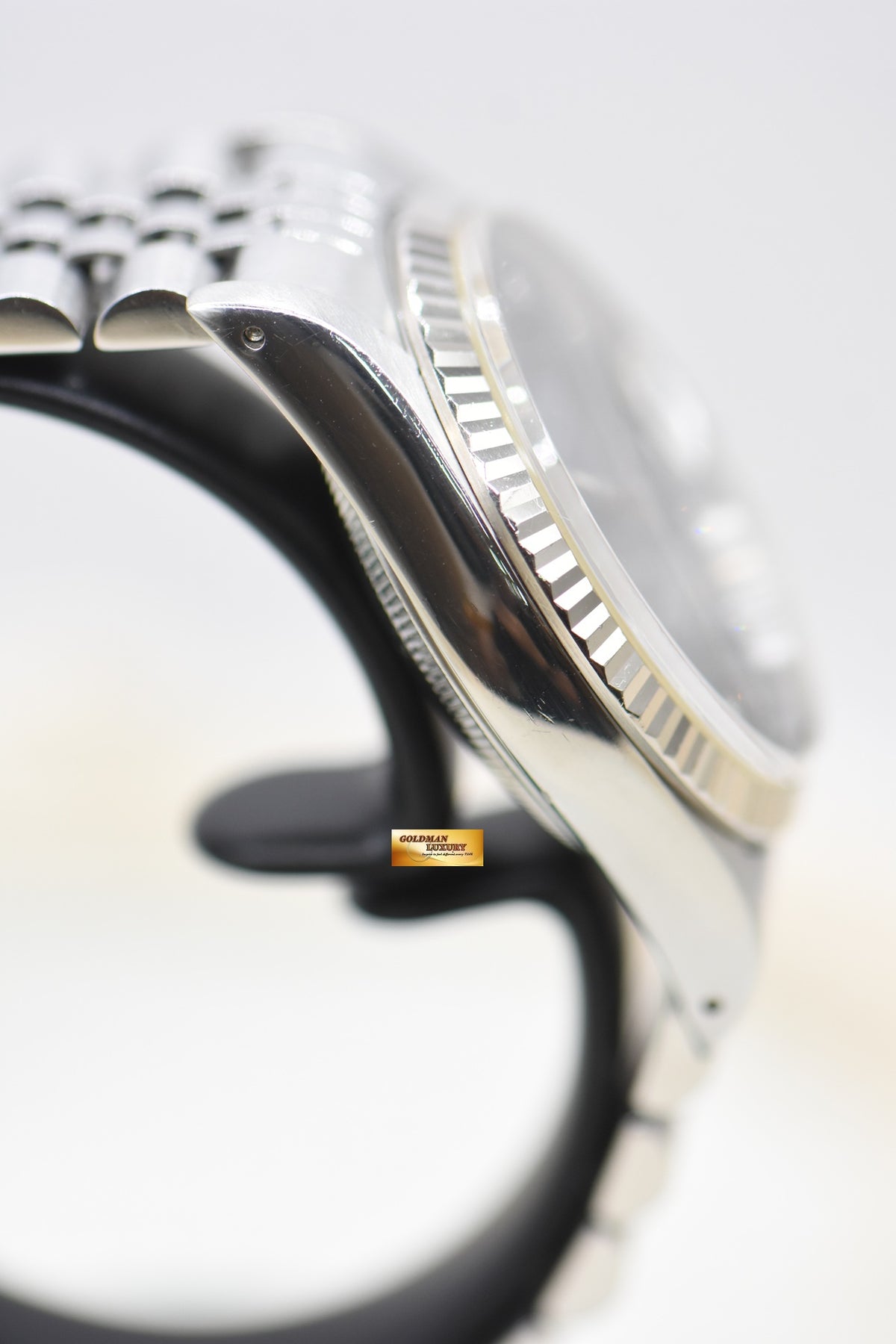 ROLEX OYSTER DATEJUST 36mm STEEL IN JUBILEE BRACELET BLACK DIAMONDS DIAL 16234 (MINT)