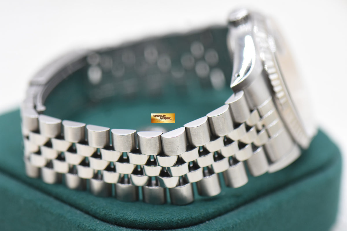 ROLEX OYSTER DATEJUST 36mm STEEL IN JUBILEE BRACELET BLACK DIAMONDS DIAL 16234 (MINT)