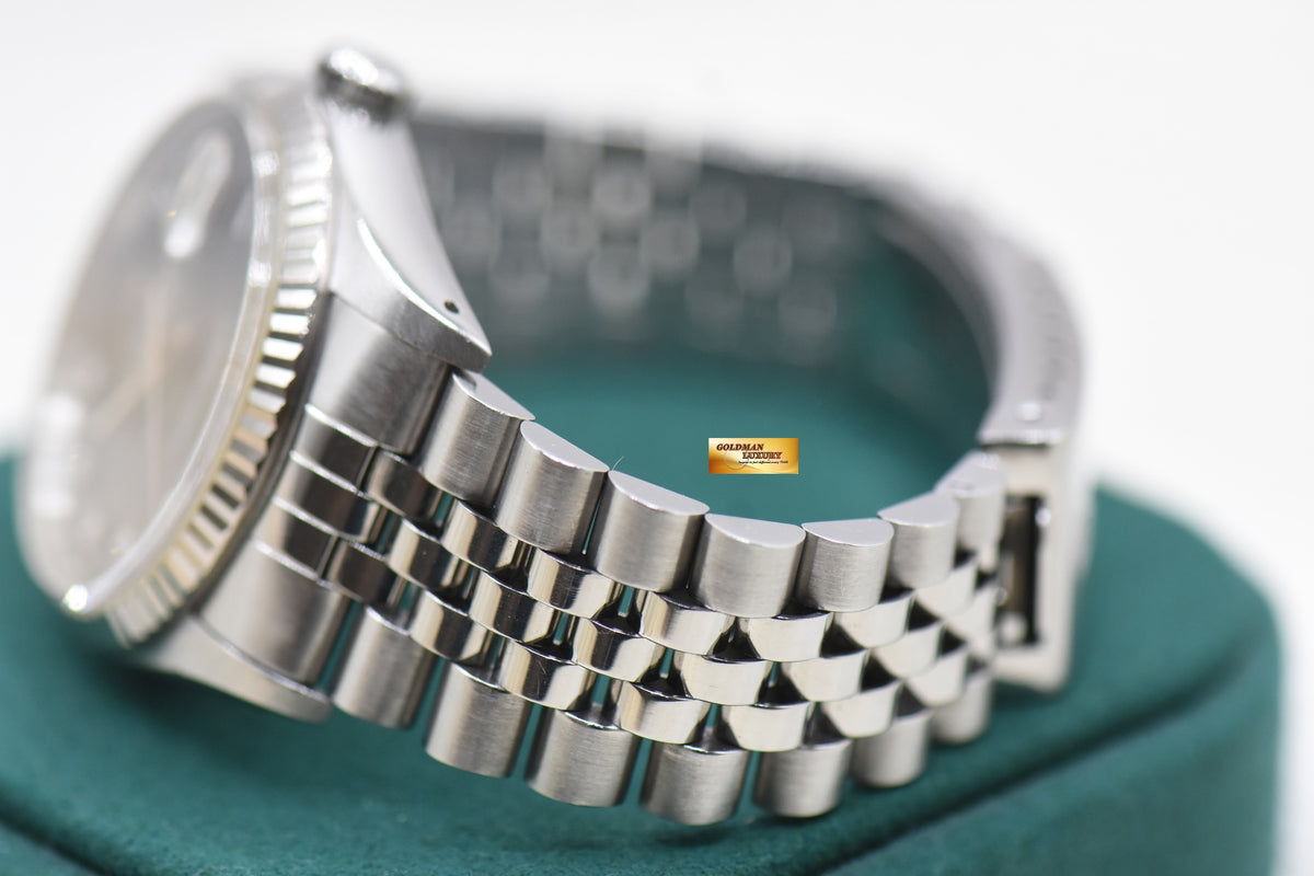 ROLEX OYSTER DATEJUST 36mm STEEL IN JUBILEE BRACELET BLACK DIAMONDS DIAL 16234 (MINT)