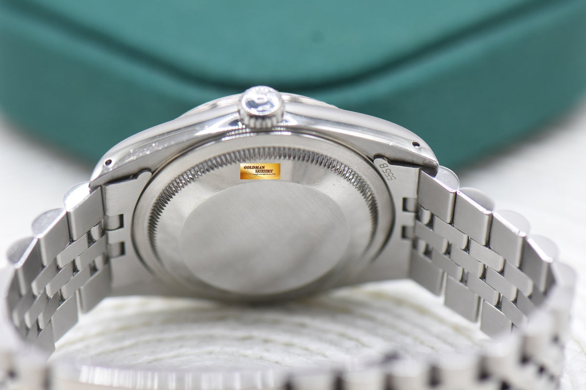 ROLEX OYSTER DATEJUST 36mm STEEL IN JUBILEE BRACELET BLACK DIAMONDS DIAL 16234 (MINT)