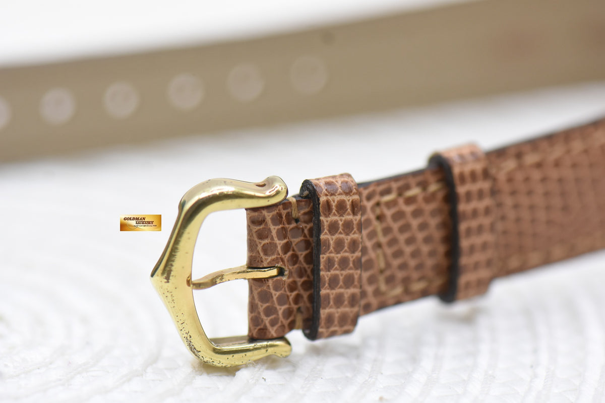 MUST De CARTIER TANK VERMEIL LM 925 ARGENT GOLD-PLATED IN LEATHER STRAP MANUAL 590005 (MINT)