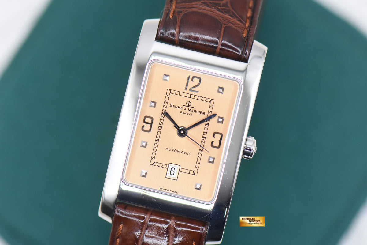 BAUME & MERCIER HAMPTON STEEL IN LEATHER STRAP AUTOMATIC MV045120 (MINT)