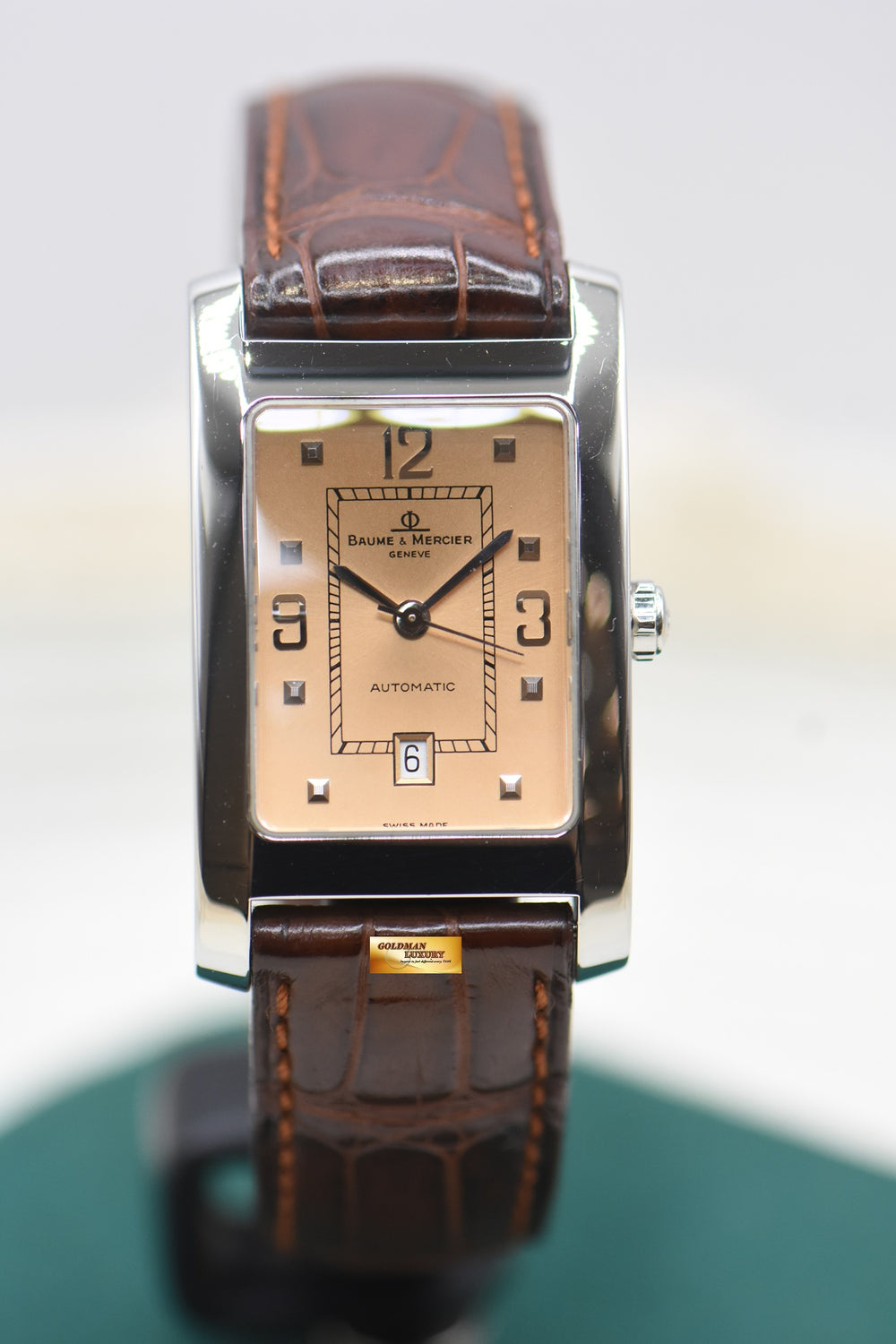 BAUME & MERCIER HAMPTON STEEL IN LEATHER STRAP AUTOMATIC MV045120 (MINT)