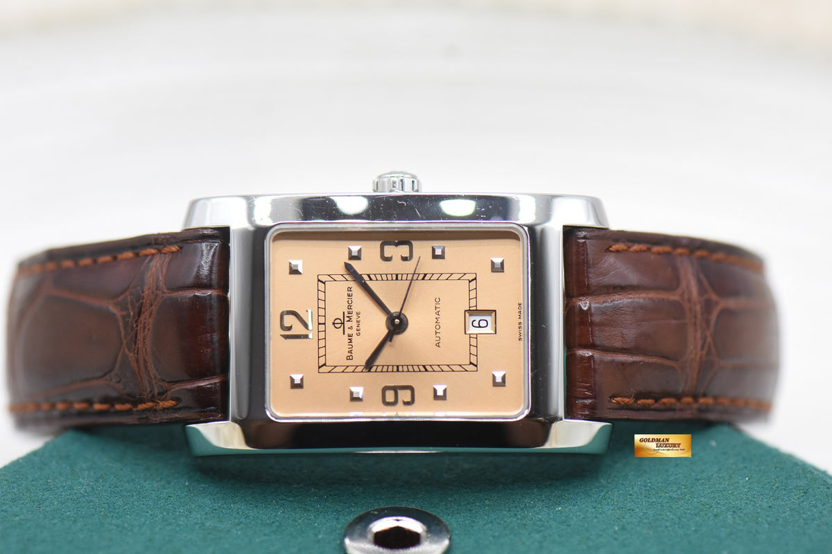 BAUME & MERCIER HAMPTON STEEL IN LEATHER STRAP AUTOMATIC MV045120 (MINT)