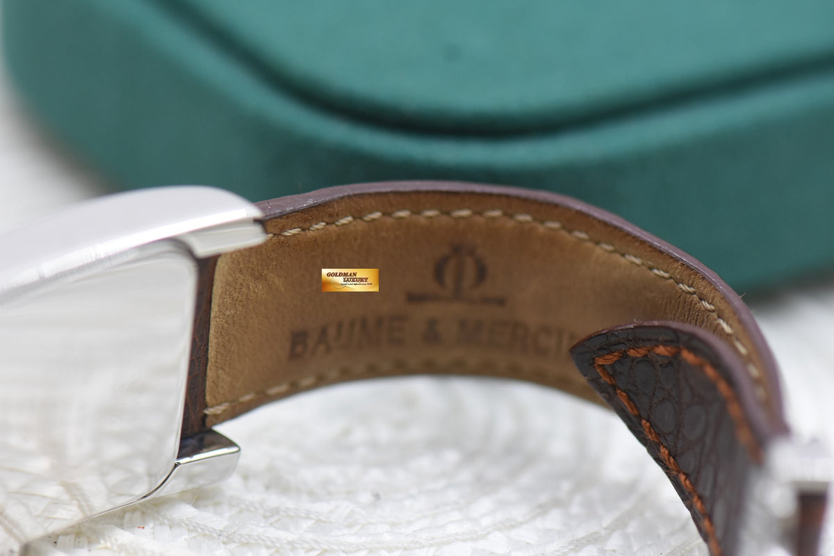 BAUME & MERCIER HAMPTON STEEL IN LEATHER STRAP AUTOMATIC MV045120 (MINT)