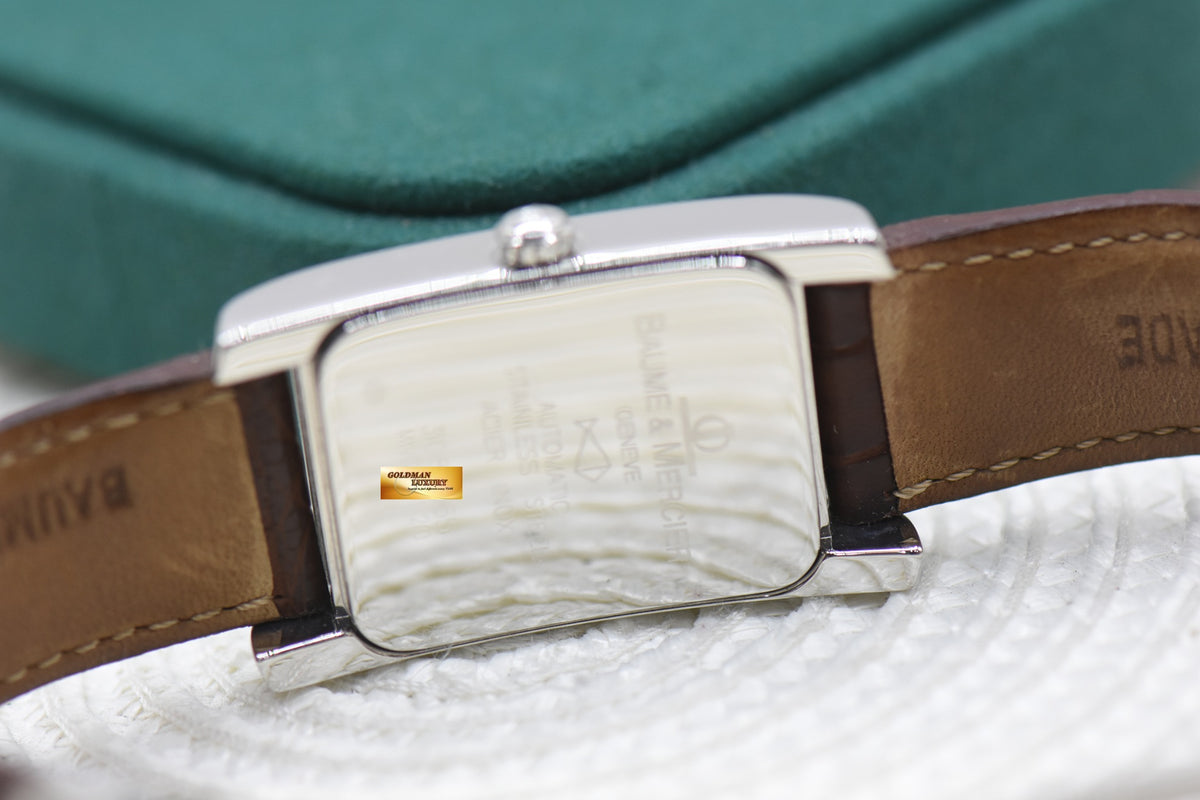 BAUME & MERCIER HAMPTON STEEL IN LEATHER STRAP AUTOMATIC MV045120 (MINT)