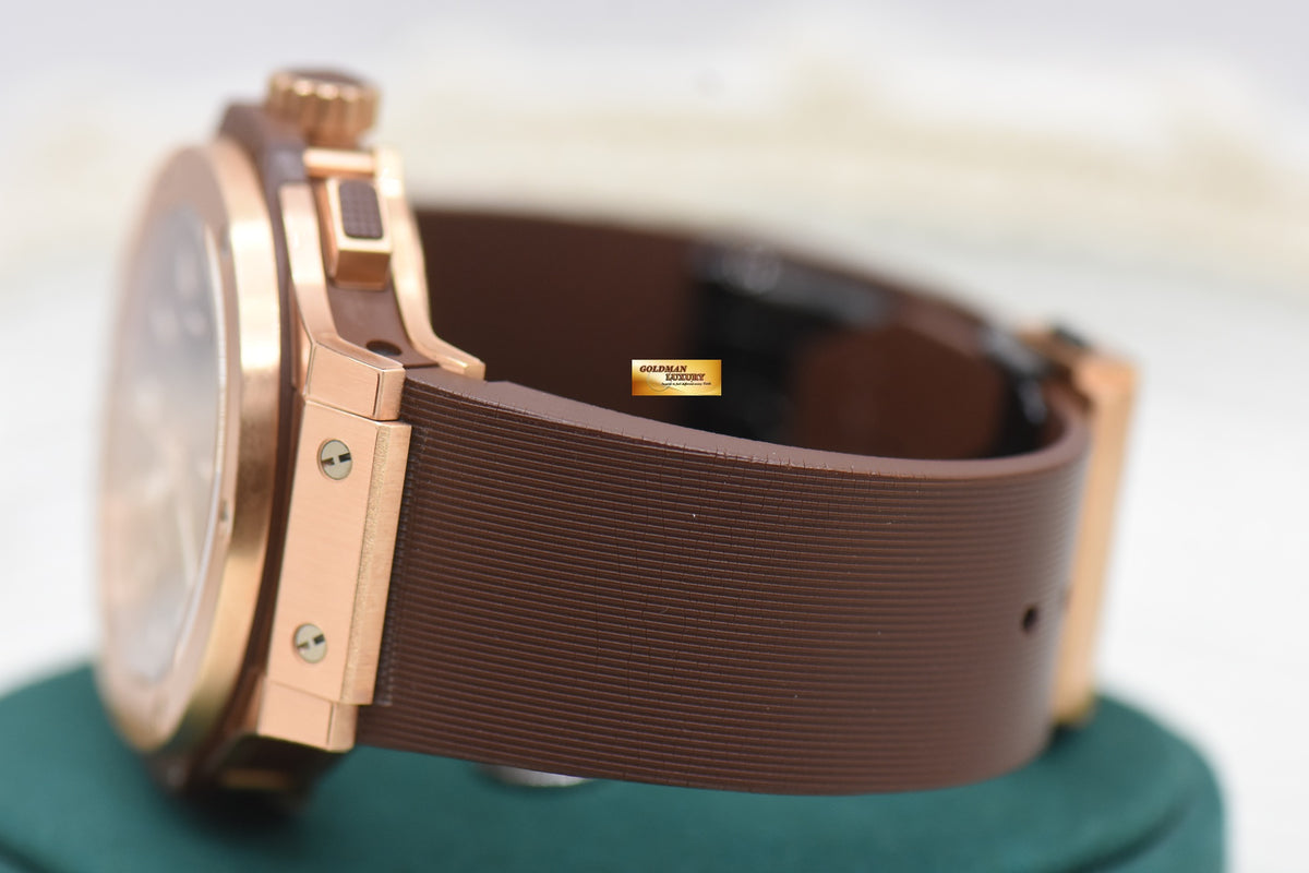 HUBLOT BIG BANG CHRONOGRAPH “CAPPUCCINO” 44mm ROSE GOLD IN RUBBER STRAP AUTOMATIC 301.PC.3180.RC (NOS)