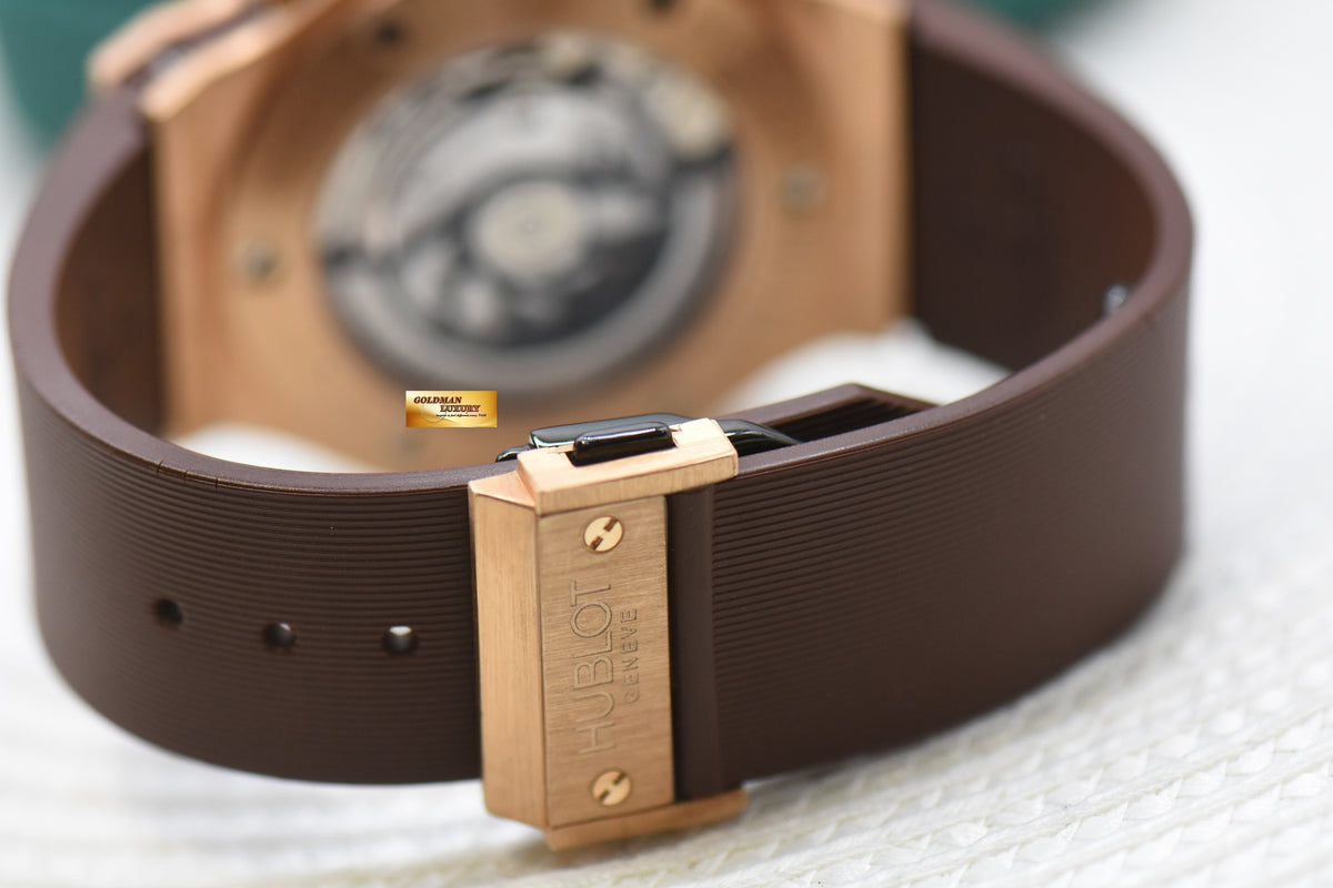 HUBLOT BIG BANG CHRONOGRAPH “CAPPUCCINO” 44mm ROSE GOLD IN RUBBER STRAP AUTOMATIC 301.PC.3180.RC (NOS)