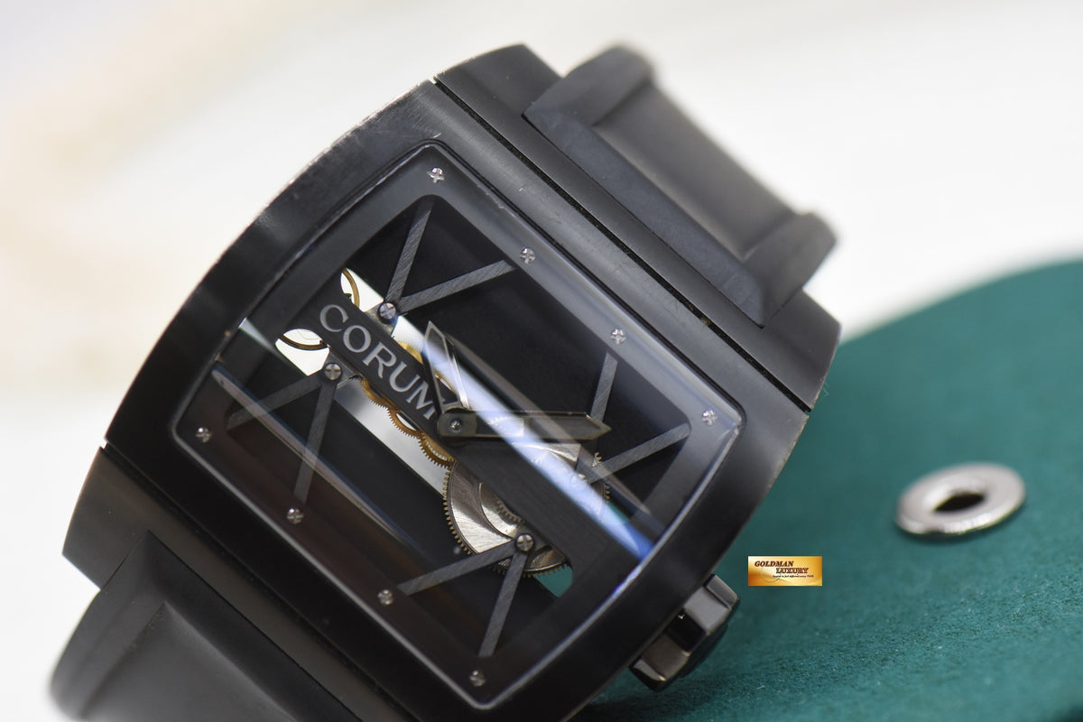 CORUM TI-BRIDGE BLACK PVD TITANIUM IN RUBBER MANUAL 007.400.94 (USED-UNPOLISHED)