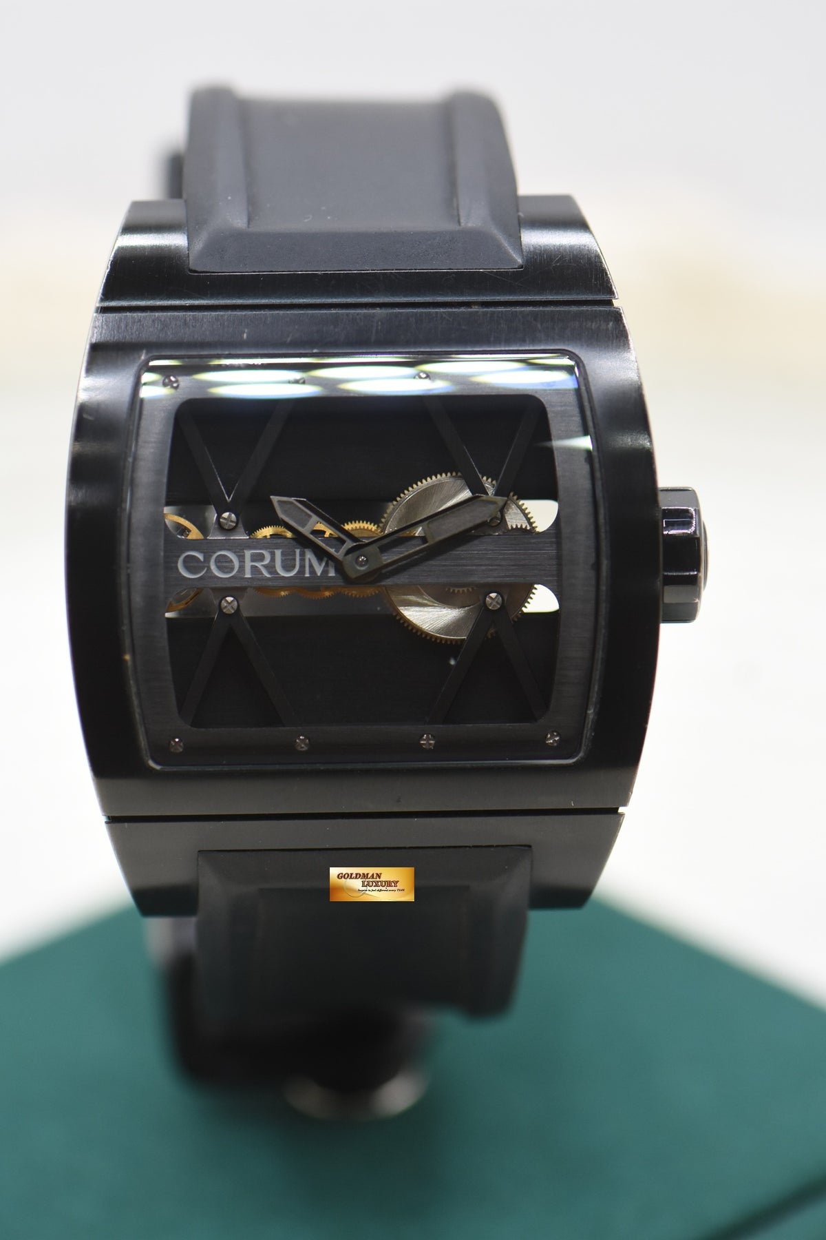 CORUM TI-BRIDGE BLACK PVD TITANIUM IN RUBBER MANUAL 007.400.94 (USED-UNPOLISHED)