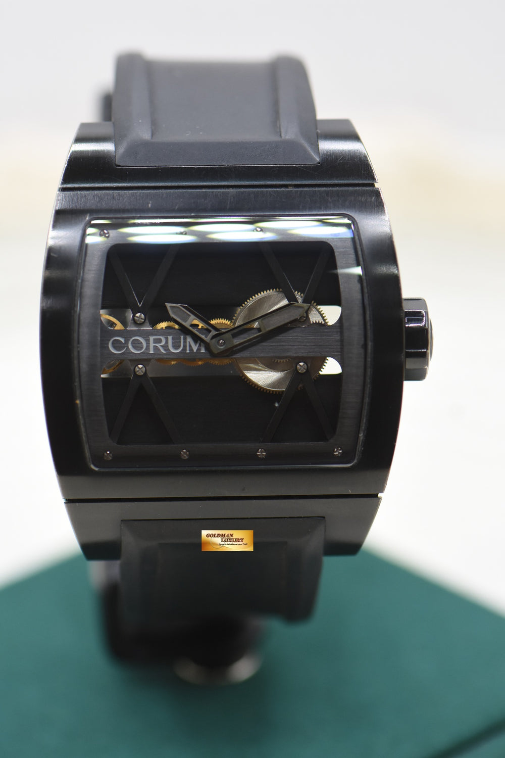 CORUM TI-BRIDGE BLACK PVD TITANIUM IN RUBBER MANUAL 007.400.94 (USED-UNPOLISHED)