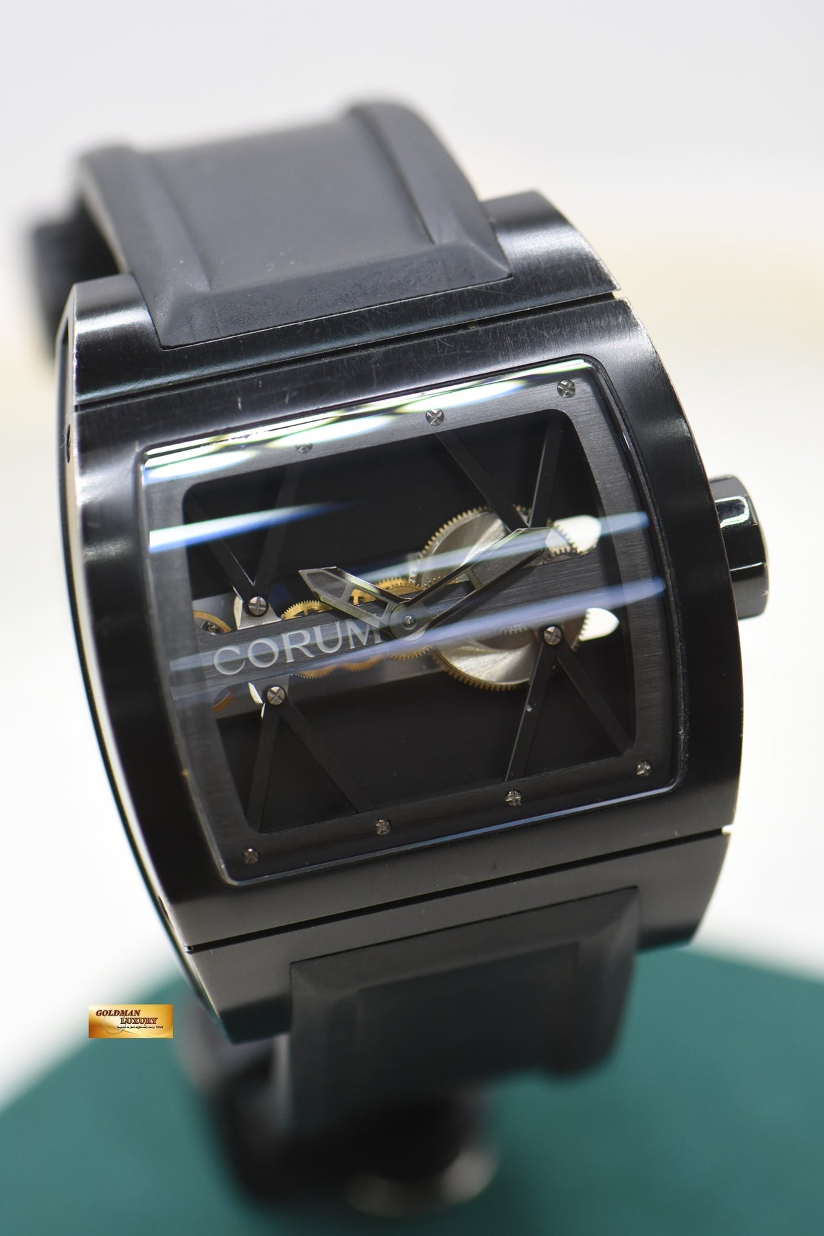 CORUM TI-BRIDGE BLACK PVD TITANIUM IN RUBBER MANUAL 007.400.94 (USED-UNPOLISHED)