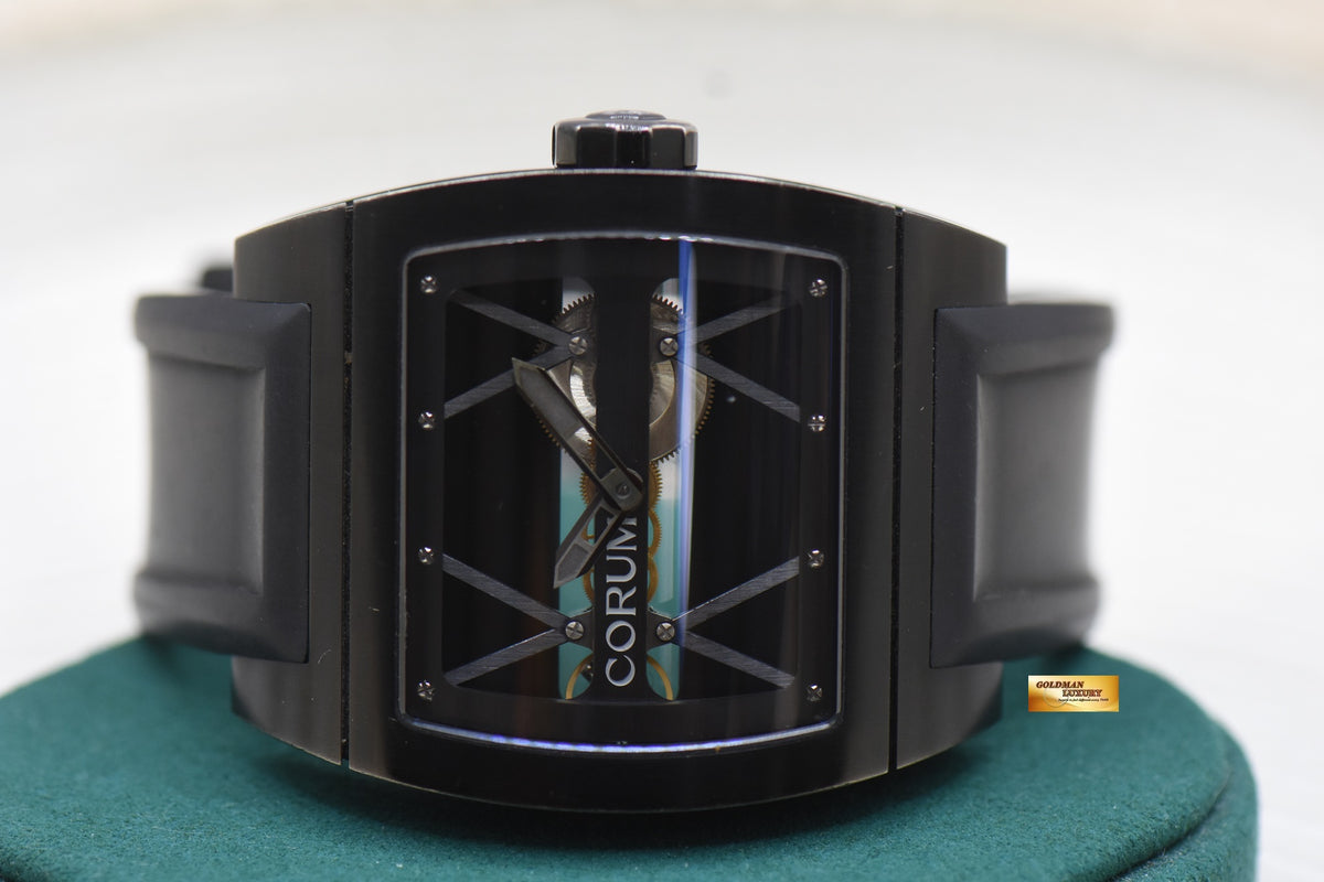CORUM TI-BRIDGE BLACK PVD TITANIUM IN RUBBER MANUAL 007.400.94 (USED-UNPOLISHED)