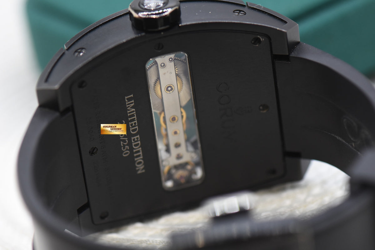 CORUM TI-BRIDGE BLACK PVD TITANIUM IN RUBBER MANUAL 007.400.94 (USED-UNPOLISHED)
