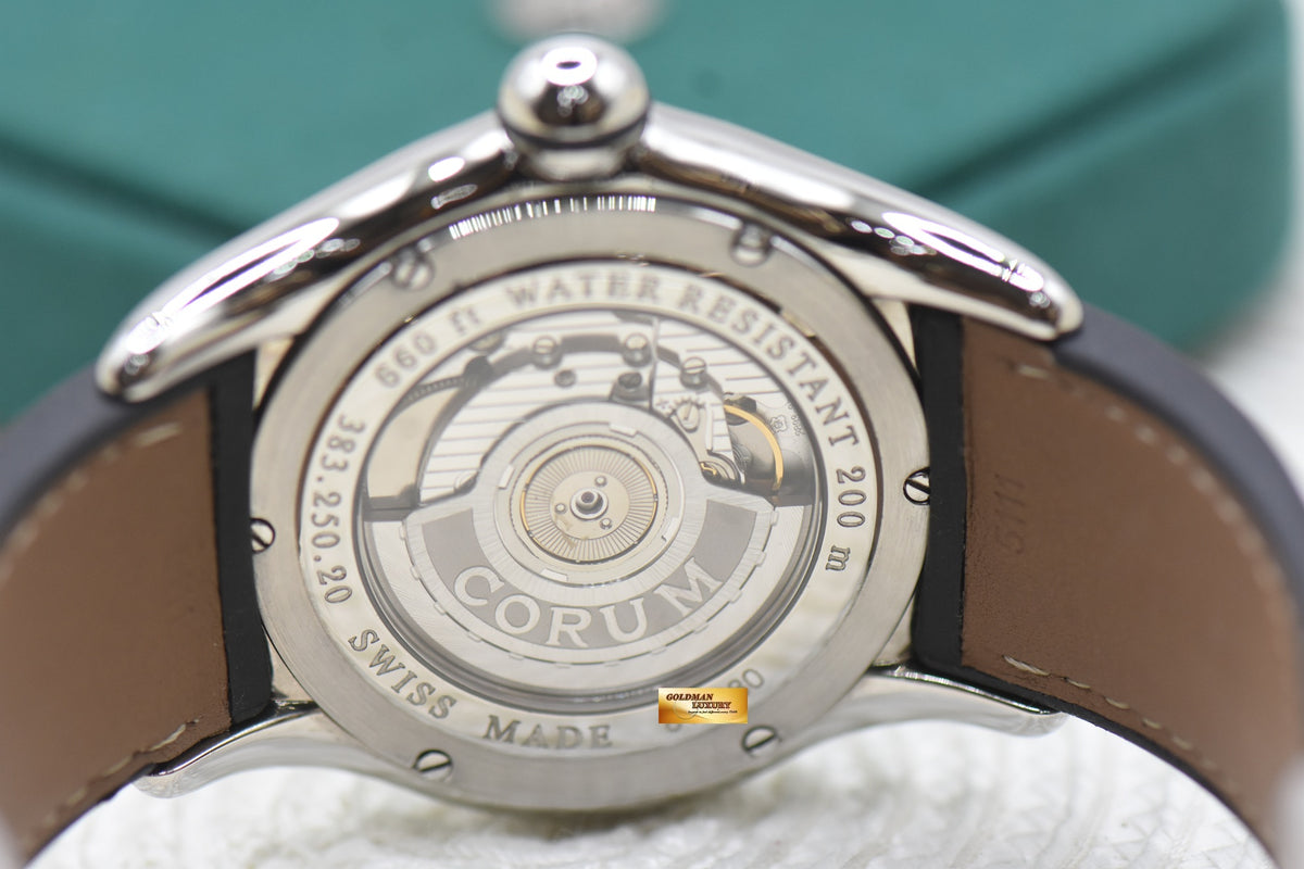 CORUM BUBBLE GMT 45mm WORLD MAP XL STEEL IN STRAP AUTOMATIC 383.250.20 (MINT)