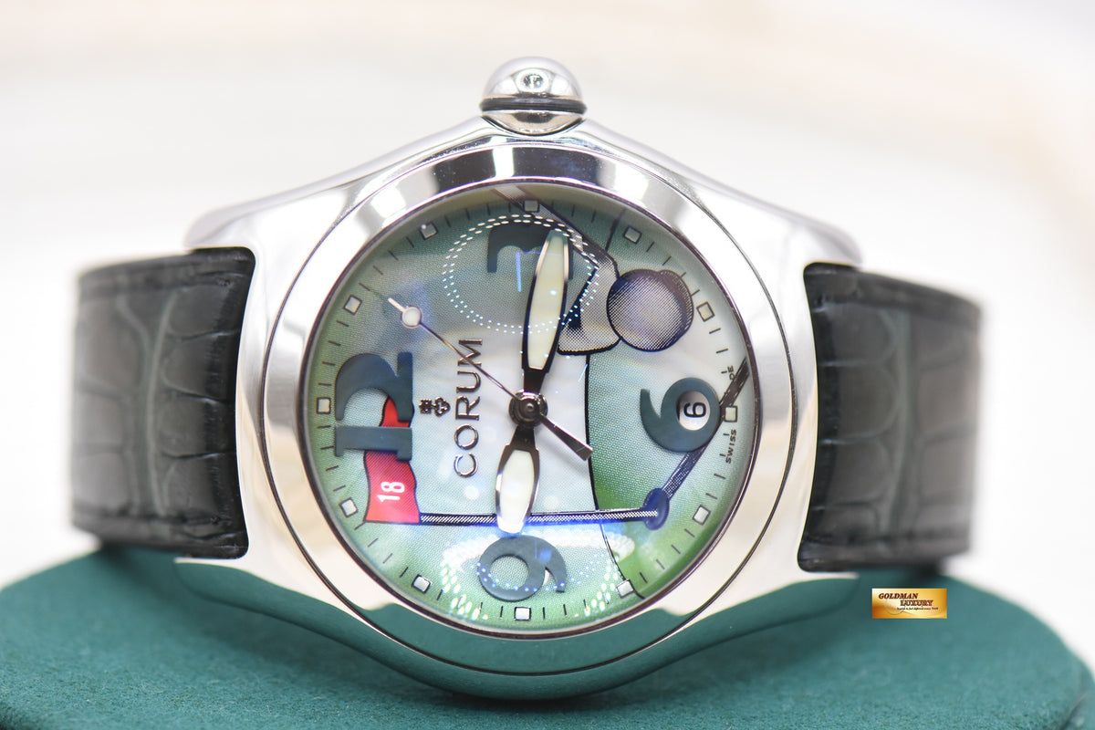 CORUM BUBBLE GOLF 45mm STEEL IN STRAP AUTOMATIC 082.150.20 (MINT)