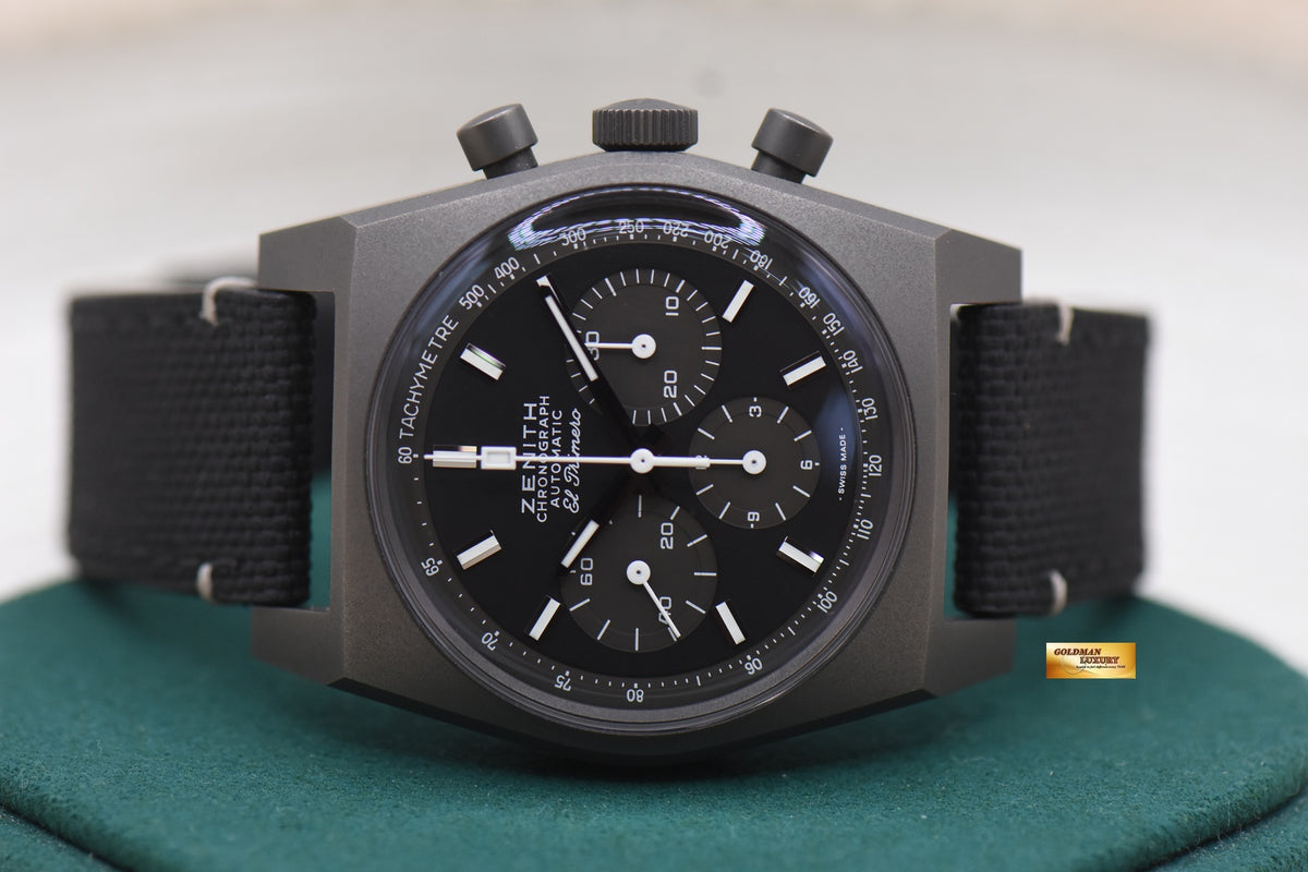ZENITH CHRONOMASTER EL PRIMERO BLACK TITANIUM CHRONOGRAPH REVIVAL SHADOW 97.T384.4061 (LNIB - UNPOLISHED)