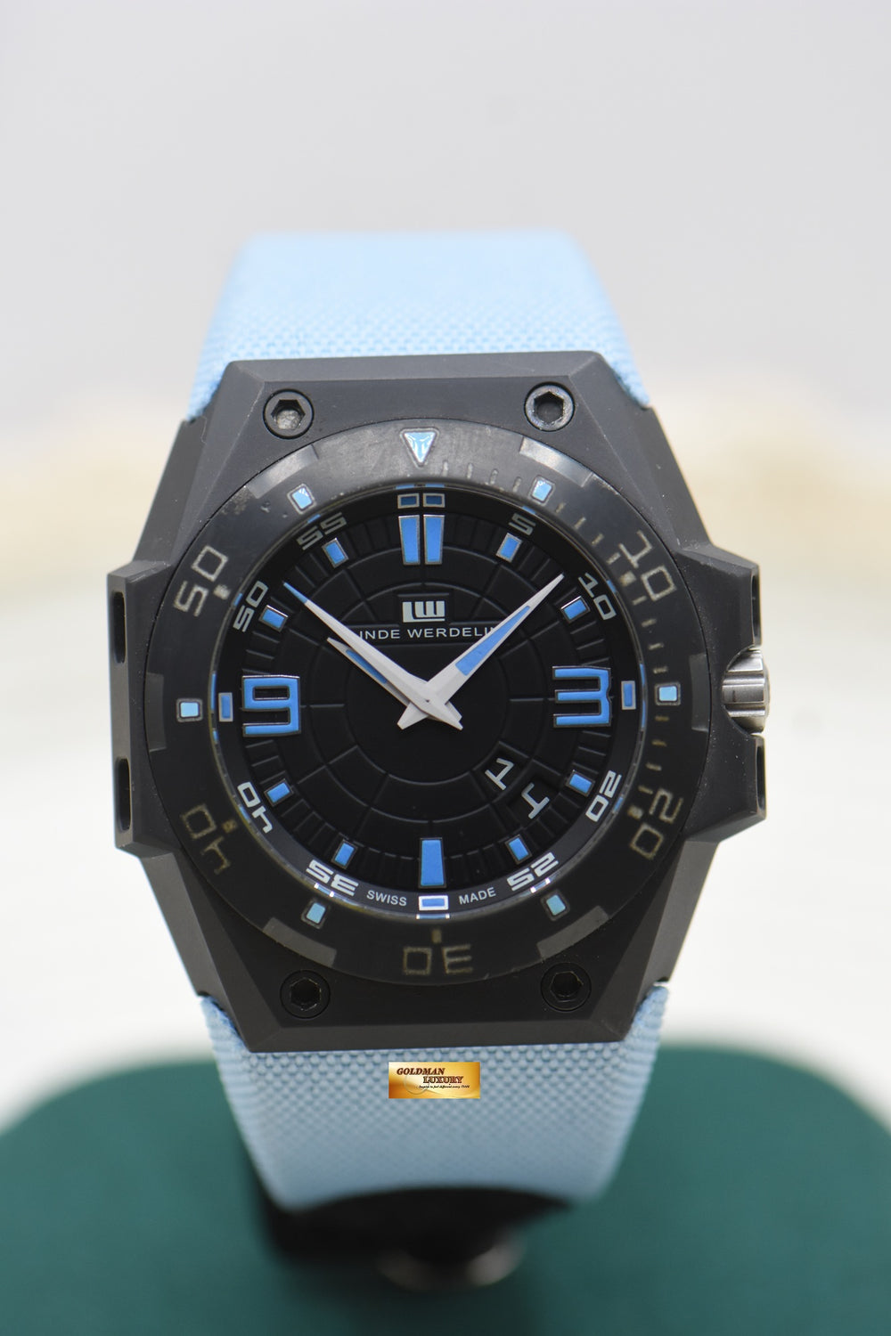 LINDE WERDELIN HARD BLACK III BIG DATE DLC BLACK STEEL IN KEVLAR STRAP AUTOMATIC HBIIIBD (UNPOLISHED)
