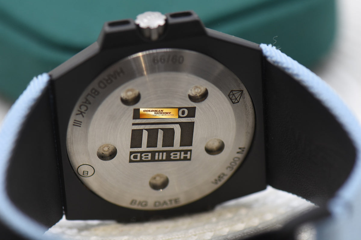 LINDE WERDELIN HARD BLACK III BIG DATE DLC BLACK STEEL IN KEVLAR STRAP AUTOMATIC HBIIIBD (UNPOLISHED)