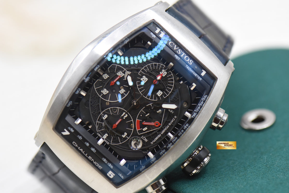 CVSTOS CHALLENGE CHRONOGRAPH POWER RESERVE STEEL IN LEATHER 301T (UNPOLISHED)