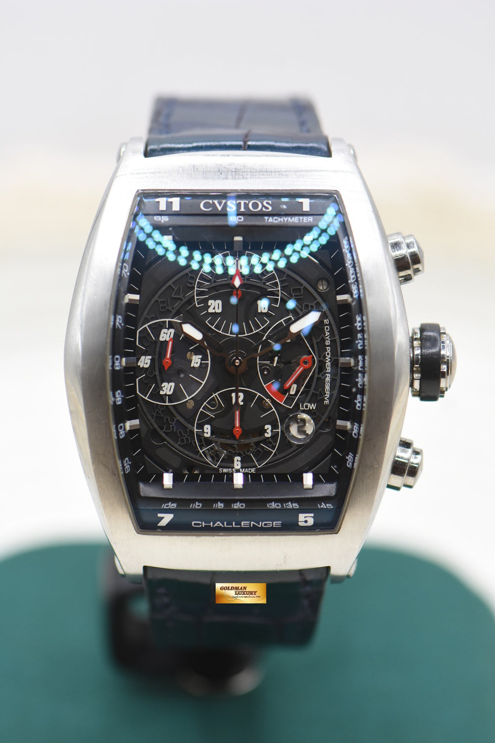 CVSTOS CHALLENGE CHRONOGRAPH POWER RESERVE STEEL IN LEATHER 301T (UNPOLISHED)