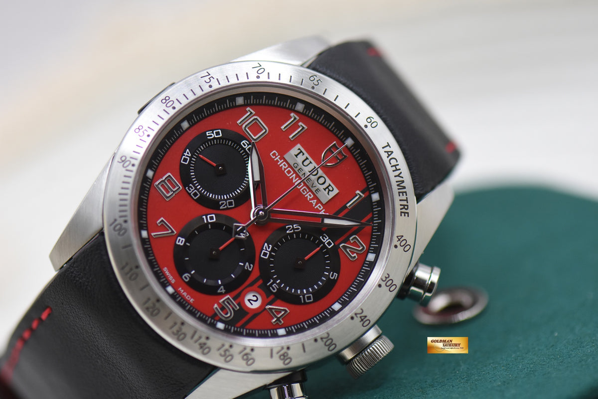 TUDOR FASTRIDER 42mm CHRONOGRAPH “DUCATI EDITION” IN LEATHER STRAP 42000D (MINT)