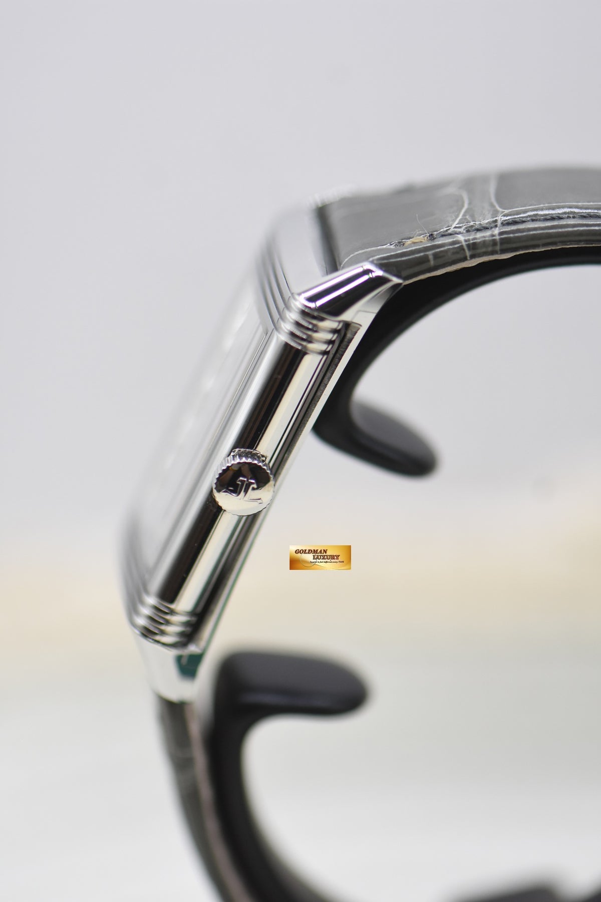 JLC REVERSO GRANDE LADY ULTRA THIN STEEL IN LEATHER STRAP QUARTZ Q3208422 (MINT)