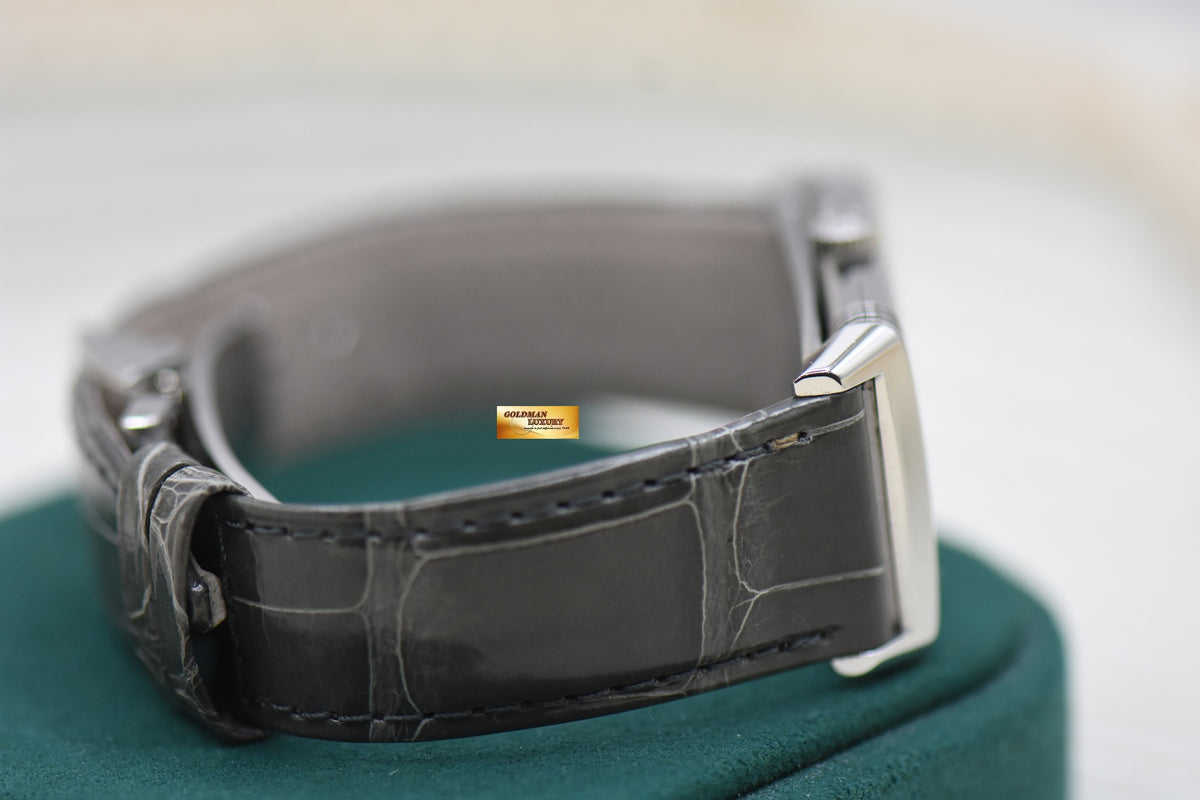 JLC REVERSO GRANDE LADY ULTRA THIN STEEL IN LEATHER STRAP QUARTZ Q3208422 (MINT)