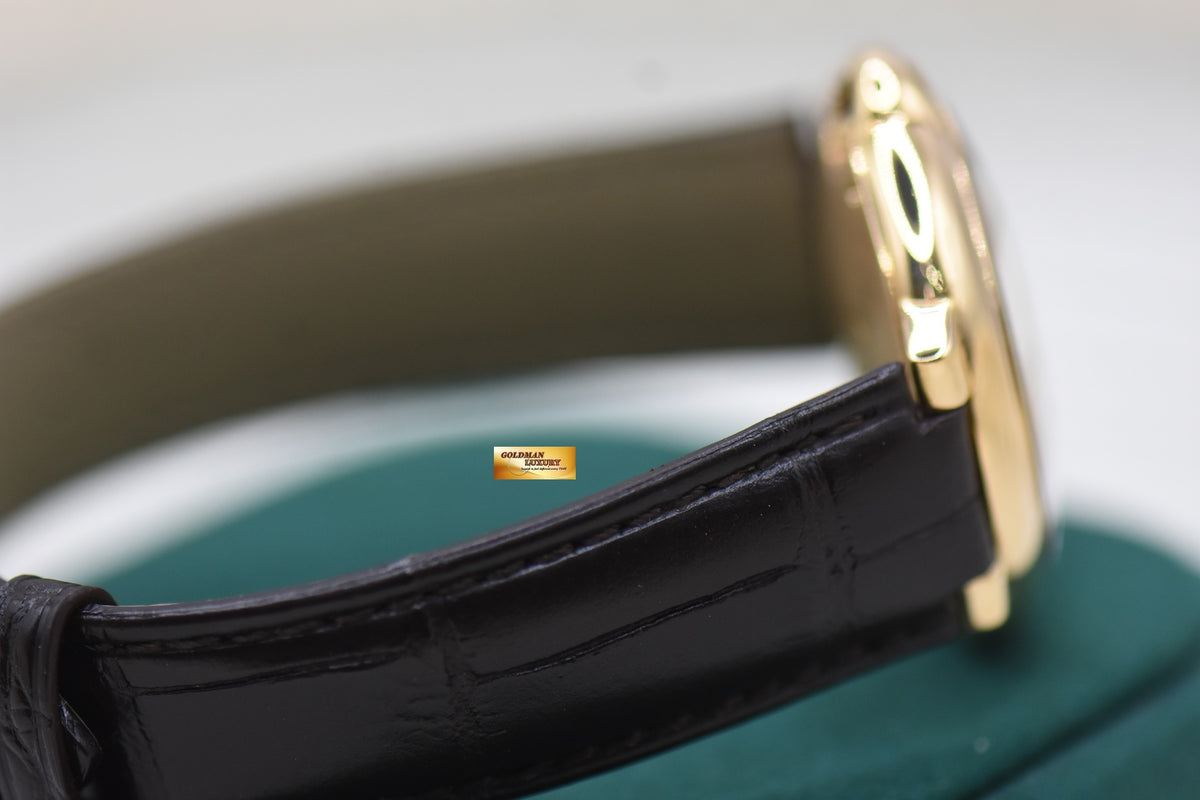 CARTIER BALLON BLEU 36mm YELLOW GOLD IN LEATHER STRAP AUTOMATIC W6900356 (MINT)