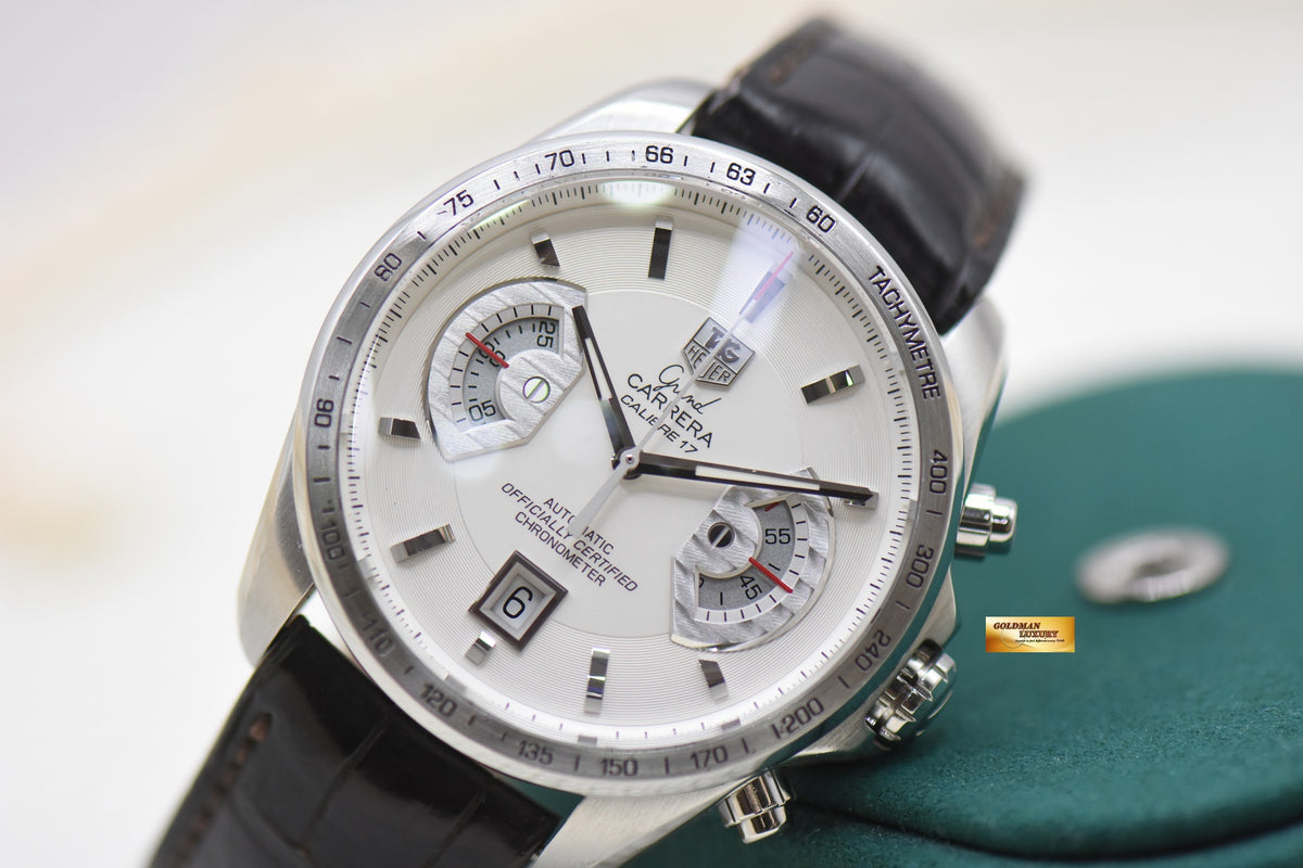 TAG HEUER GRAND CARRERA CHRONOGRAPH 43mm STEEL CALIBRE 17 AUTOMATIC CAV511B (MINT)