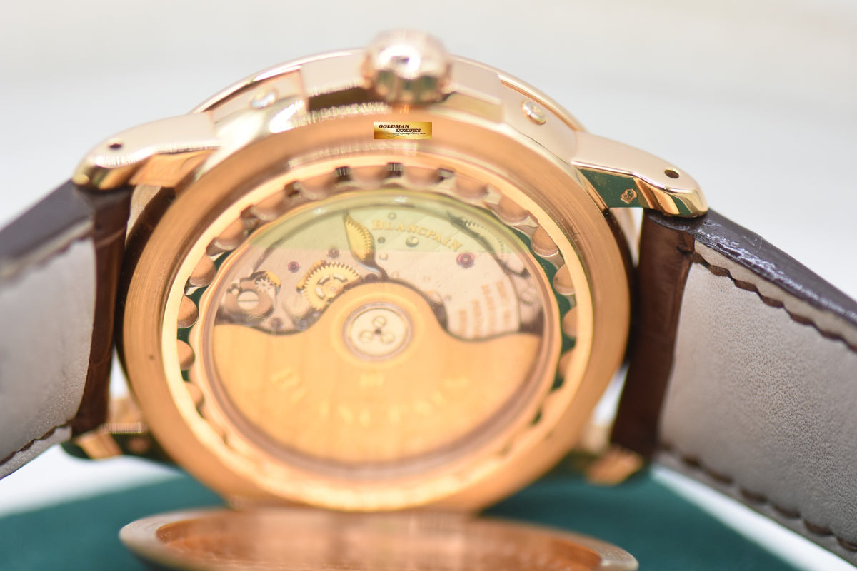BLANCPAIN LEMAN COMPLETE CALENDAR MOONPHASE ROSE GOLD HALF-HUNTER 3563A-3642A-53B (MINT)