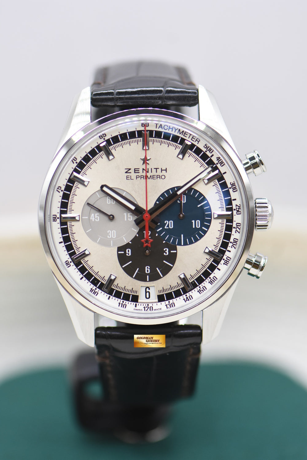 ZENITH El PRIMERO CHRONOMASTER 42mm STEEL IN LEATHER STRAP AUTOMATIC 03.2040.400 (MINT)