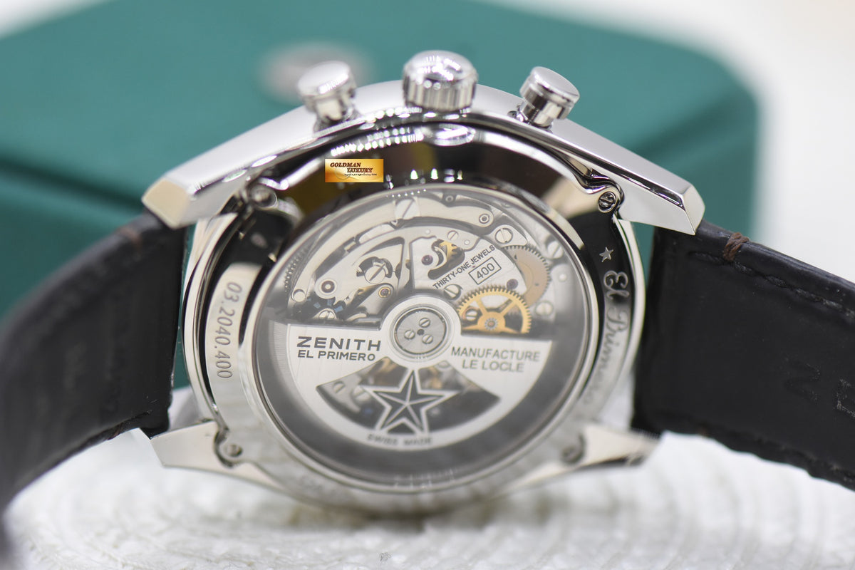 ZENITH El PRIMERO CHRONOMASTER 42mm STEEL IN LEATHER STRAP AUTOMATIC 03.2040.400 (MINT)