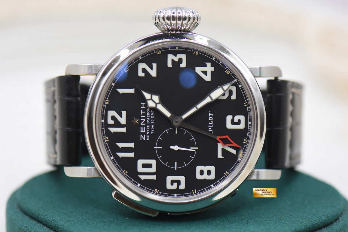 ZENITH PILOT MONTRE D’AERONEF TYPE 20 GMT STEEL 48mm OVERSIZE AUTOMATIC 03.2430.693 (MINT)