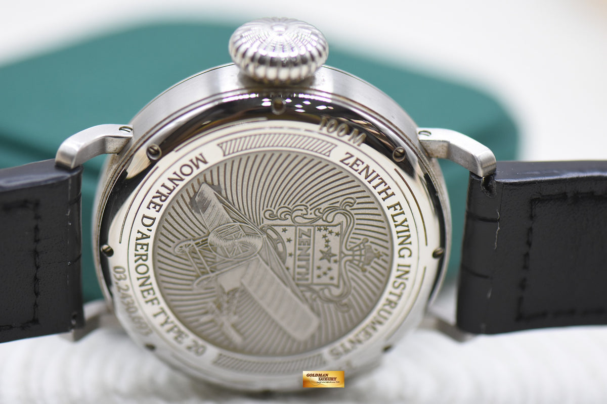 ZENITH PILOT MONTRE D’AERONEF TYPE 20 GMT STEEL 48mm OVERSIZE AUTOMATIC 03.2430.693 (MINT)
