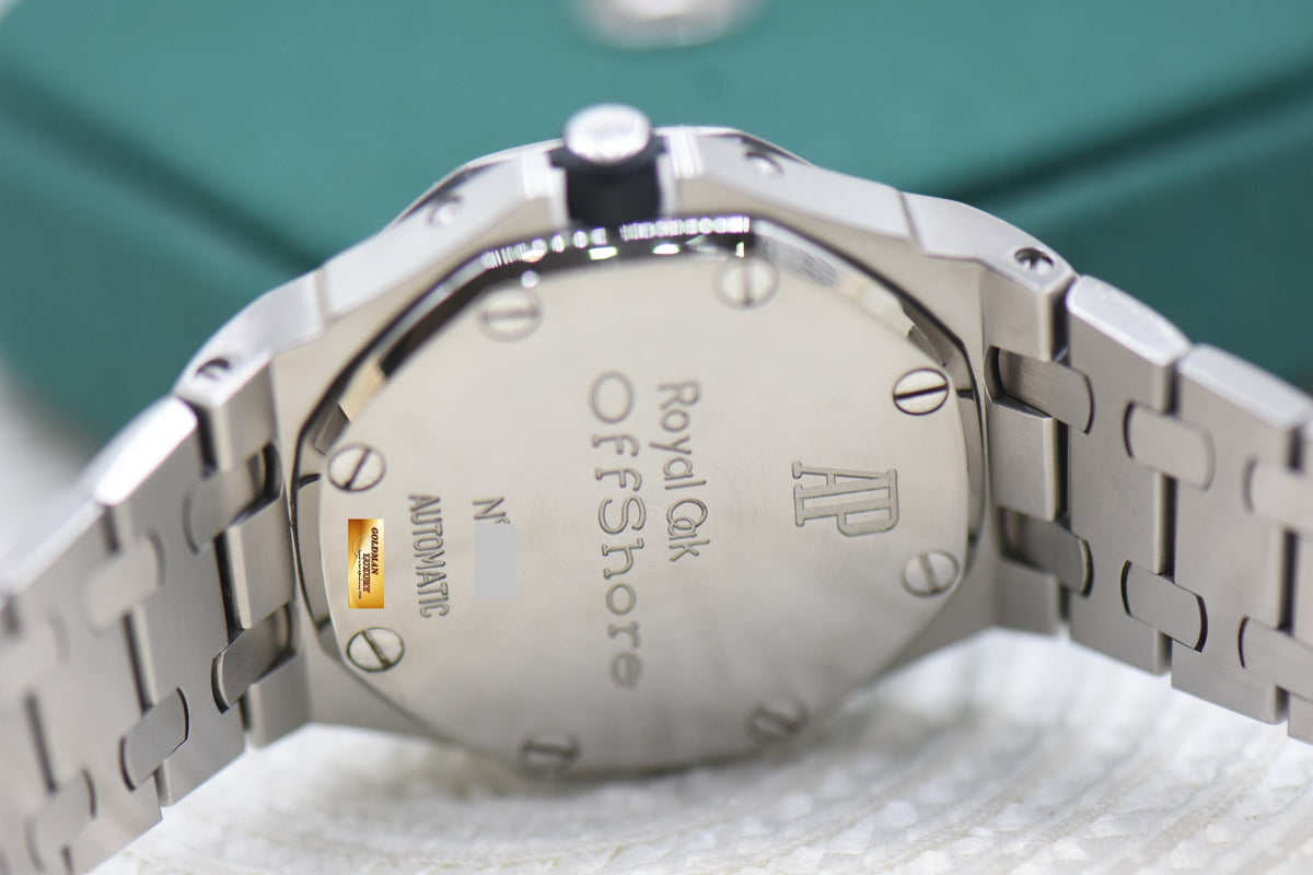 AUDEMARS PIGUET ROYAL OAK OFFSHORE TRIPLE CALENDAR 39mm STEEL IN BRACELET BLUE DIAL 25807ST (UNPOLISHED) (AGING DIAL)