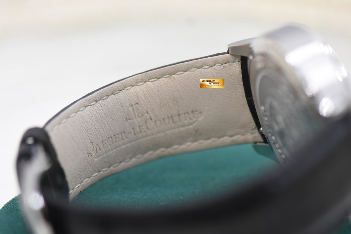 JAEGER LeCOULTRE MASTER CHRONOGRAPH SECTOR DIAL 40mm STEEL IN LEATHER STRAP AUTOMATIC Q1538530 (MINT)