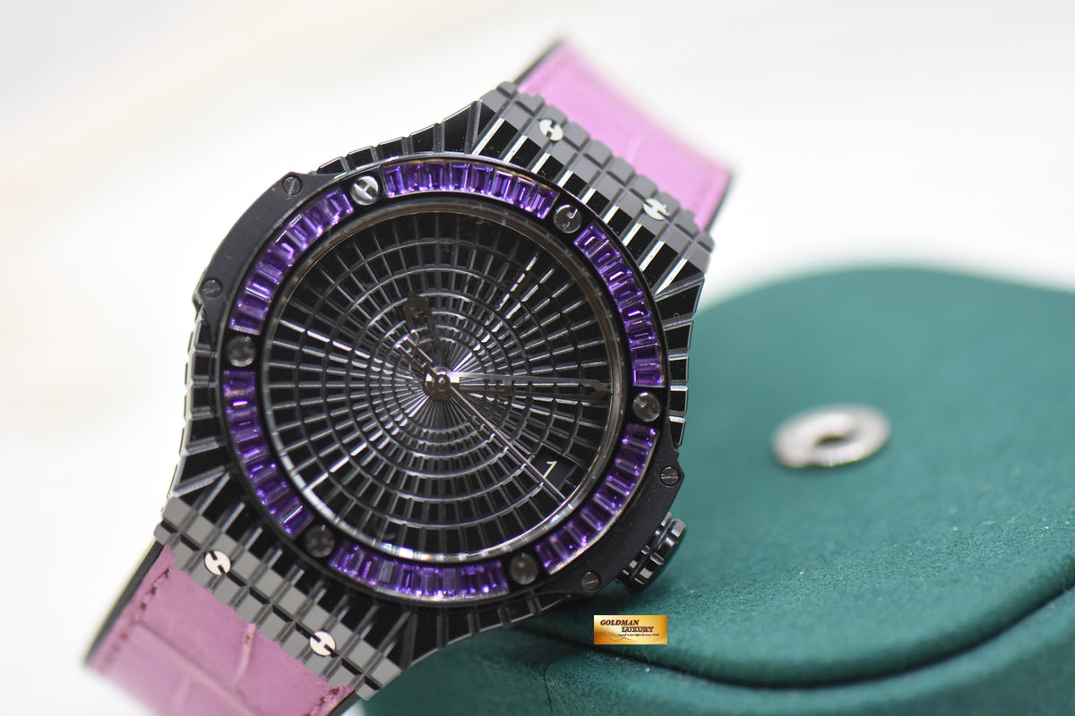 HUBLOT BIGBANG TUTTI FRUTTI PURPLE CAVIAR 41mm BLACK CERAMIC 346.CD.1800.LR.1905 (MINT)