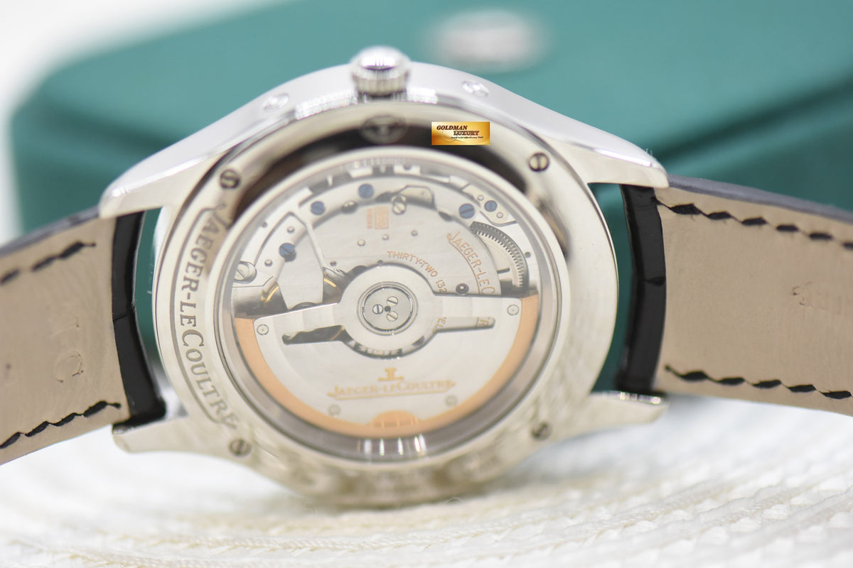 JLC MASTER CONTROL CALENDAR MOONPHASE 40mm STEEL IN LEATHER STRAP AUTOMATIC Q1558420 (MINT)