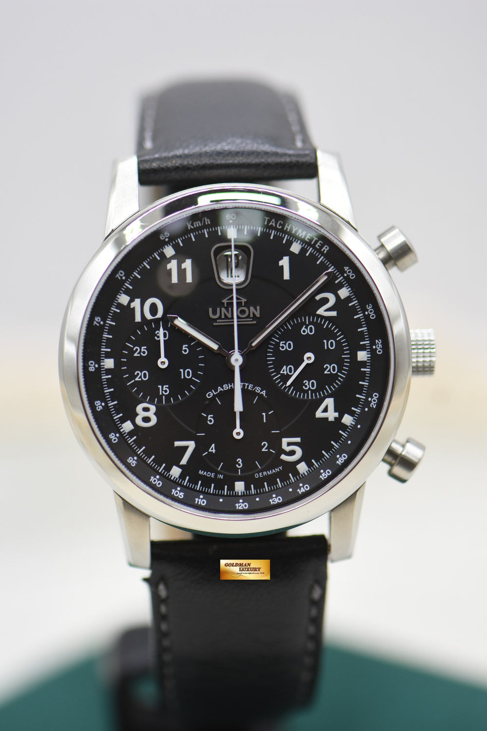 UNION GLASHUTTE FLIEGERCHRONOGRAPH 39mm STEEL BLACK DIAL AUTOMATIC (NOS)