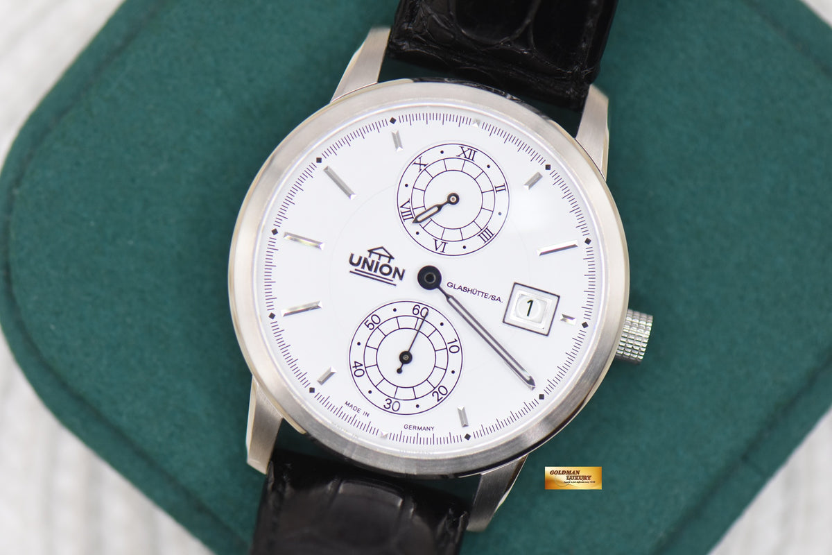 UNION GLASHUTTE TRADITION REGULATOR 39mm STEEL WHITE DIAL AUTOMATIC (NOS)