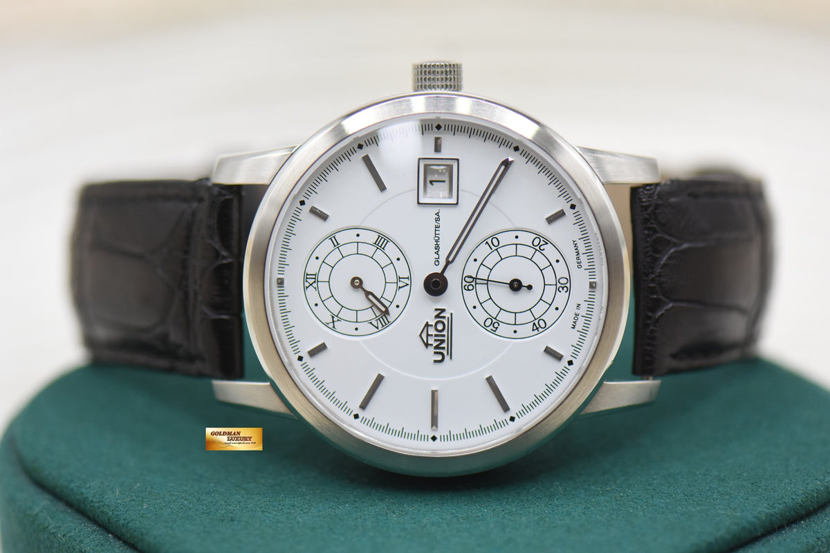 UNION GLASHUTTE TRADITION REGULATOR 39mm STEEL WHITE DIAL AUTOMATIC (NOS)