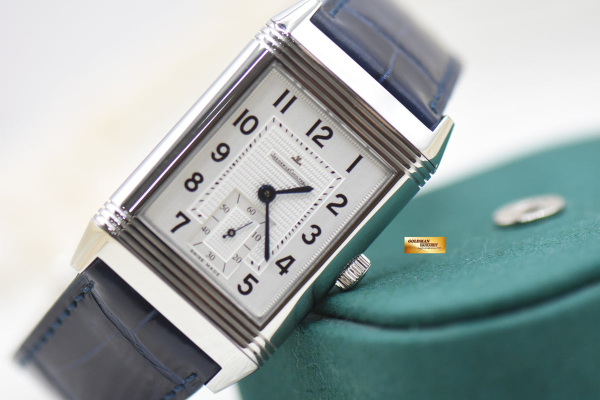 JLC GRANDE REVERSO 976 STEEL IN LEATHER STRAP MANUAL Q3738420 (MINT)
