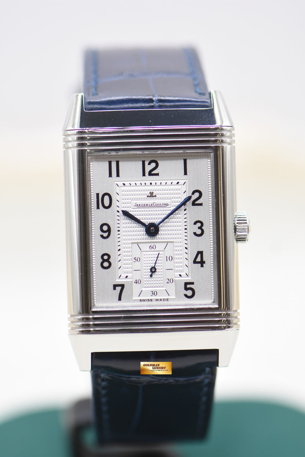 JLC GRANDE REVERSO 976 STEEL IN LEATHER STRAP MANUAL Q3738420 (MINT)