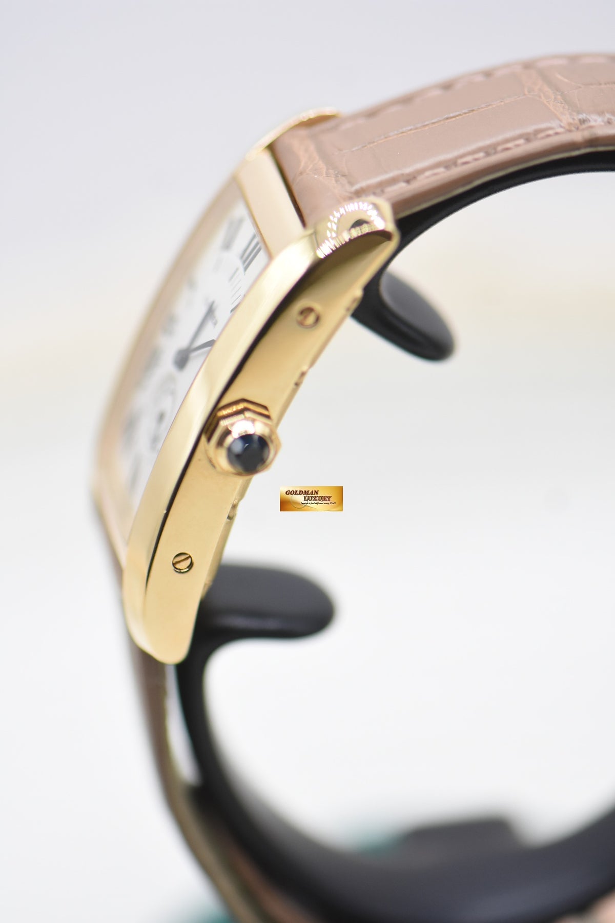 CARTIER TANK AMERICAINE SUB-SEC DIAL 18K YELLOW GOLD QUARTZ 8012905 (MINT)