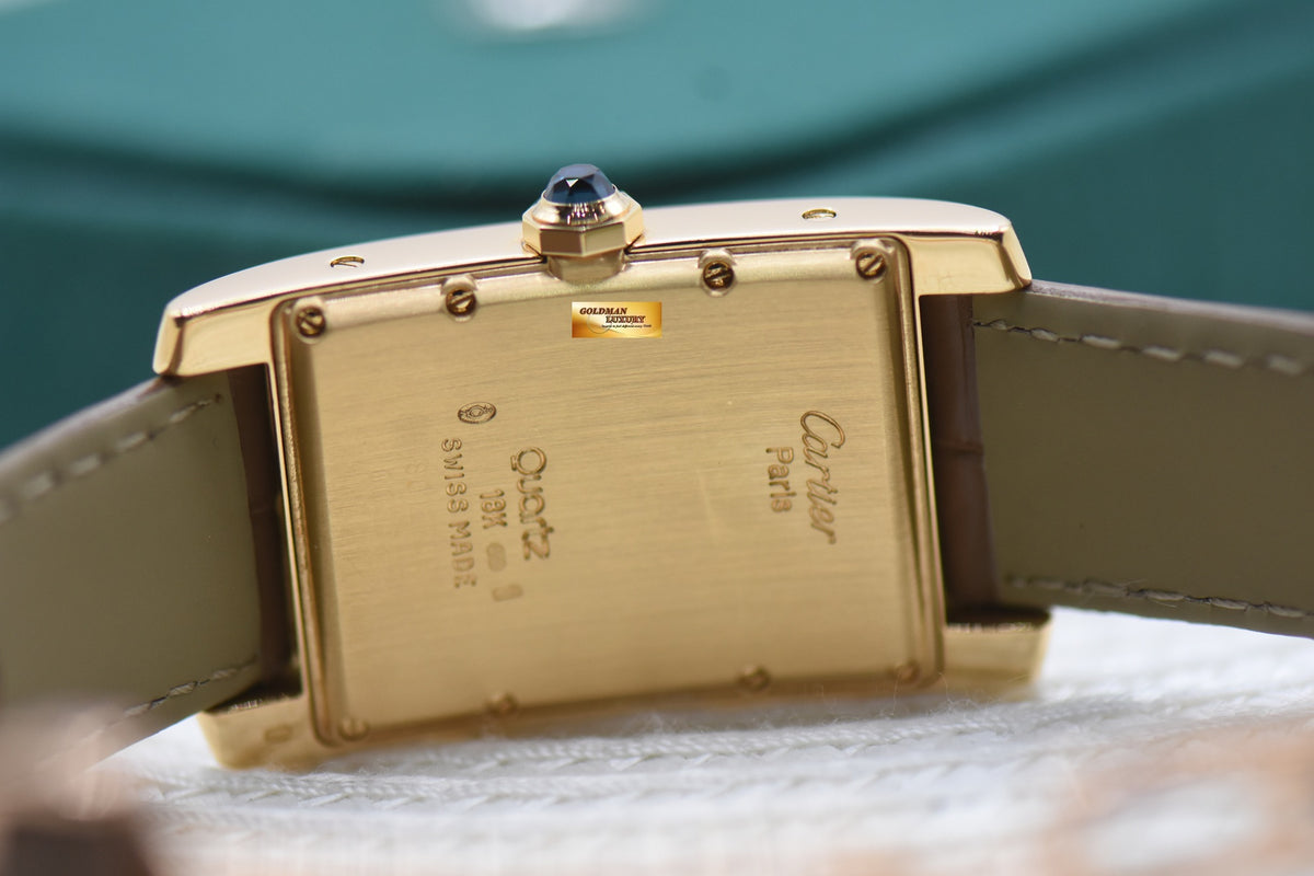 CARTIER TANK AMERICAINE SUB-SEC DIAL 18K YELLOW GOLD QUARTZ 8012905 (MINT)