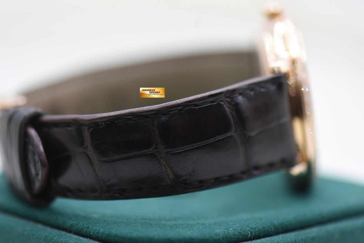OMEGA DE VILLE PRESTIGE 36.5mm RED GOLD IN LEATHER DIAMOND BEZEL AUTOMATIC 413.58.37.20.52.001 (MINT)