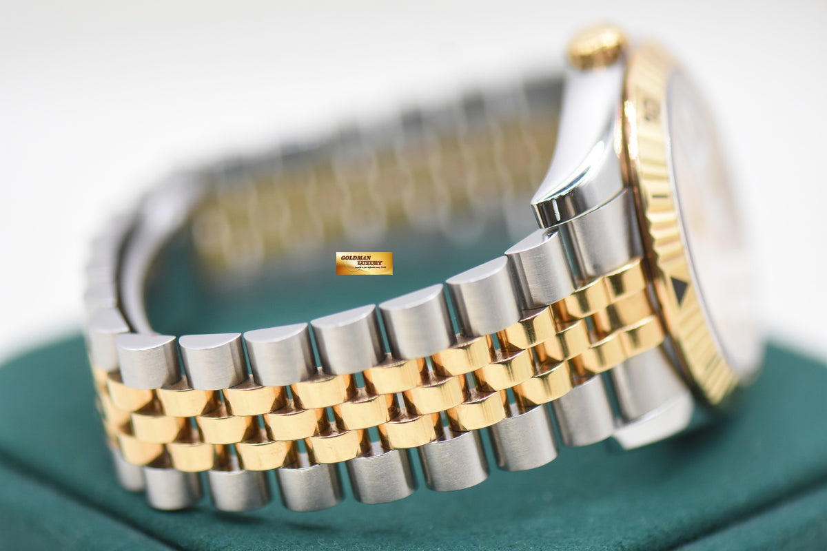 ROLEX OYSTER DATEJUST 36mm TURN-O-GRAPH EVEROSE / STEEL IN JUBILEE BRACELET WHITE DIAL 116261 (MINT)